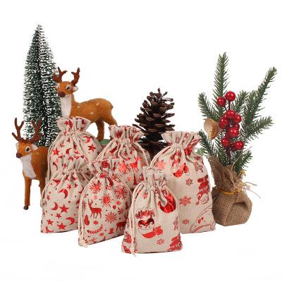 China Nonwoven Drawstring Bags Christmas Decoration Supplies Nonwoven Christmas Gift Bags For Christmas Candy Bag For Child for sale