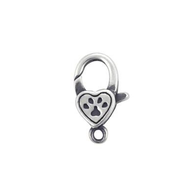 China Trend Adorable Lobster Key Chain Clasps 13mm 925 Sterling Silver Paw Print Shaped, DIY Jewelry Closure Findings for sale