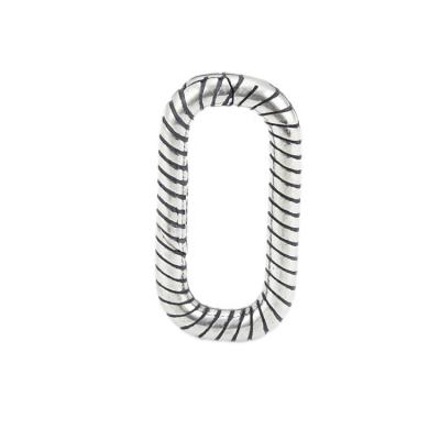 China Fashionable 17x9mm 925 Sterling Silver Rope Shaped Round Rectangle Push Door Lock Clasp for DIY Paper Clip Chain Bracelet and Necklace for sale