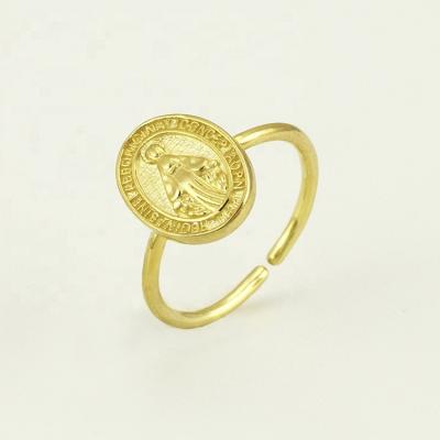 China Religious Our Seal Ring In 925 Sterling Silver Of Regina Sine Oval Coin Shaed Of Lady Of Graces Miraculous Medal for sale