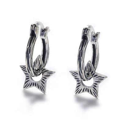 China 2022 Casual/Sporty New Fashion Chunky Star Through Hoop Earrings in S925 Silver for sale