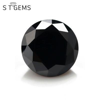 China Hot Selling Star Lab Black Diamond Round Cut Cubic Zirconia Stone 2mm CZ Stones Price for sale