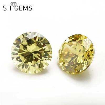 China Color Game Or Fire Ready To Ship 1-5mm Luxury 1000 Pcs Olive Cubic Zirconia Round Brilliant Cut CZ Stone For Sale for sale