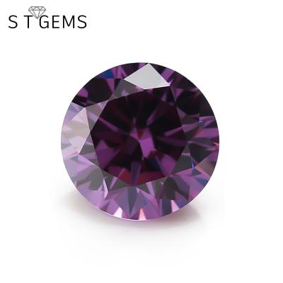 China Fire Wholesale Price Amethyst Color Or Zirconia Round Cut CZ Brilliant Stone For Sale for sale