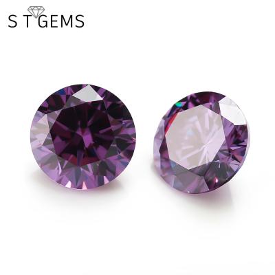 China Fire 1000 Pcs Price Amethyst Color Or Zircon Set Round Cut CZ Brilliant Stone For Sale Ready To Ship for sale