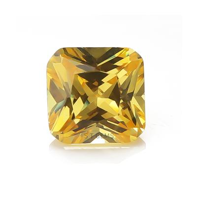 China Color Play Or Fire Loose CZ Gemstone Shape Cubic Zirconia Yellow Gold Square Birthstone For Jewelry for sale