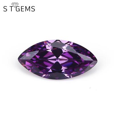 China Fire Wholesale 100 Pcs Violet Marquise Cut CZ Stone Zircon Loose Price Color Set Or Loose Price Ready To Ship for sale