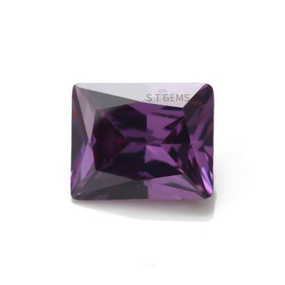 China Color Game Or Fire Ready To Ship 200 Pcs Loose Gemstone Rectangle Shape Amethyst Zircon Stones For Sale for sale