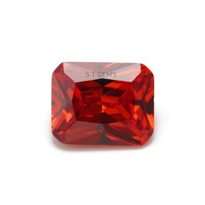 China Color Game Or Fire Ready To Ship 200 Pcs Rectangle Shape High Quality Red Orange Zircon Gems For Jewelry for sale