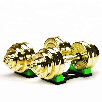 China Gold Steel Dumbbell Set And Durable Hot Selling Adjustable Gym Dumbbell for sale