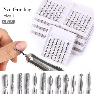 China 6 Pcs Nail Drill Bits Milling Cutter Set Cutters Manicure Silicon Stone Pedicure For Mill Manicure Machine Tool TZ-01 for sale