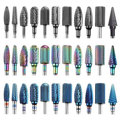 China High Quality Nail Art Carbide Grinding Bit Colorful Plated Tungsten Steel Alloy Grinding Polishing Nail Remover Tools WG-05 for sale