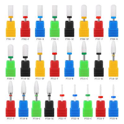 China Ceramic Ceramic Nail Drill Bits Gel Polish Remover Nail Polishing Trimming Head For Electric Grinding Machine Manicure Tool for sale