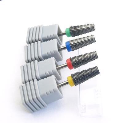 China Stainless steel 5 in 1 Tapered Safety Carbide Nail Drill Bits With Cut Drills Carbide Milling Cutter For Manicure Remove Gel Nails Accessories for sale