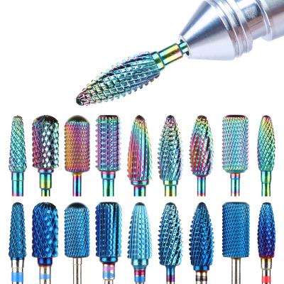 China High cost performance Rainbow Tungsten Carbide Nail Drill Bits Electric Milling Cutter For Manicure Pedicure Machine Nail Art Tools for sale