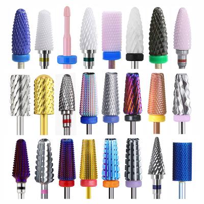 China Nail Salon Various Nail Drill Bits Carbide Ceramic Diamond Rotary Burrs Electric Nail File for Manicure Pedicure Tools Milling Cutter for sale