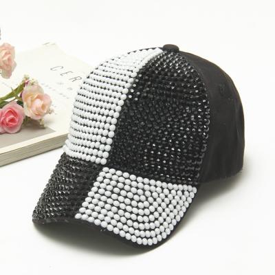 China JOINT Rhinestone Gorras Checkerboard Bling Bling Baseball Custom Sports New Sport Windproof Hat for sale