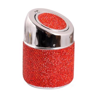 China Luxury Bling Metal Ashtray With Ashtray Female Car Special Car Rhinestone Driver Interior Accessories for sale