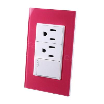 China Hot Sale Acrylic Unique Design 2 Strip Socket Button House Wall Mount Switch And Socket for sale