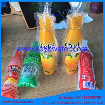 China carbonated soft drink making machine/plastic bottle shape pouch soft drink packaging machine/mini bag drink filling mach for sale