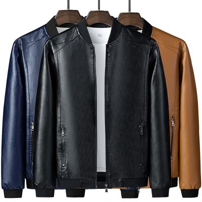 China Plus Size Men's OEM Customized Slim Fit New Men's Casual Leather Jacket Spring And Autumn Jacket for sale