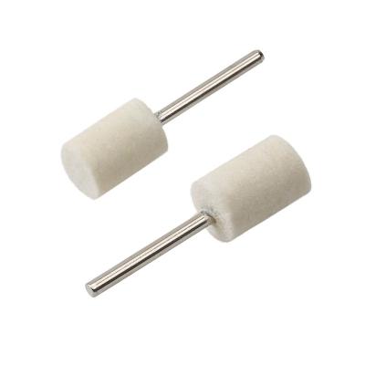 China Cylindrical Polishing Point With Crank Shaft Metal Tool Polishing Wool Felt Abrasive Grinding Head for sale