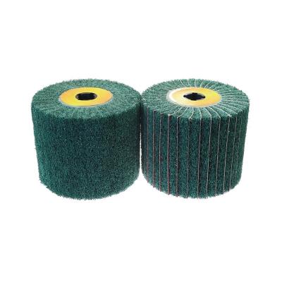 China Polishing Nonwoven Drawing 120*100*19 Wheels Nonwoven Grinding Wheel Wire Drawing Flap Wheel for sale