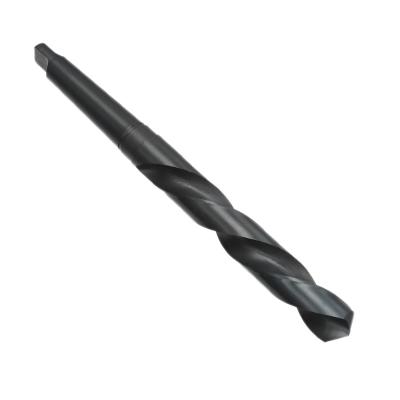 China 118 Degree Drilling Holes High Speed ​​Steel Conventional Point Oxide Black Finish Morse Taper Shank Drill Bit for sale