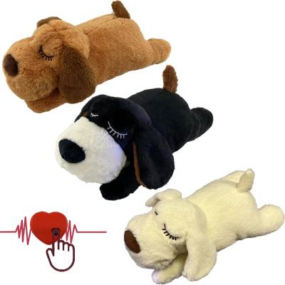 China Toys For Heartbeat Soft Toy Pet Anxiety Relief Stuffed Plush Puppy Heartbeat Dog Toy Plush Toys CE Kids Or Dogs Stuffed And Soothing Aid for sale