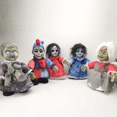 China Amazon Eco-friendly Material Hot Selling Custom Ghost Dolls For Halloween Decoration Electric Plush Toy With Moving And Singing Dolls For Kids for sale