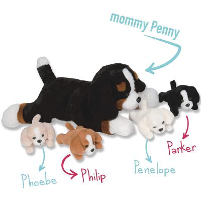 China Snugababies Eco-Friendly Material Unicorn Puppy Stuffed Animals for GirlsStuffed Mommy Dog with 4 Baby Puppies in Her Tummy to for sale