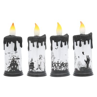 China New Design Flame Flapping Candle 9*23cm Skeleton Halloween Holiday Home Castle Lighting Decoration Terror LED Candle Light Festival Party Supply for sale