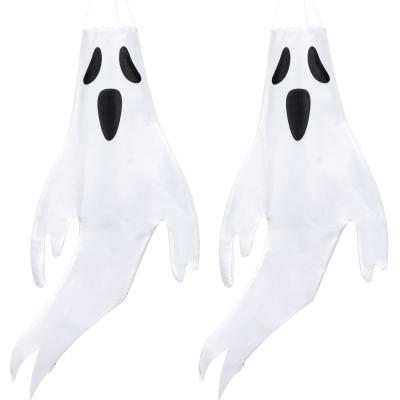 China Home Decoration 2021 Factory Wholesale 18 Inch Halloween Ghost Windsock Flag Patio Lawn Party Home Halloween Decorations Windsocks for sale