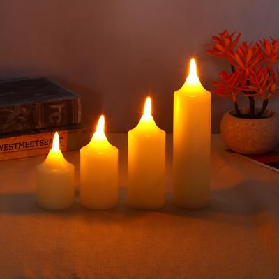 China Birthdays 3D Real Wax Wick Button Flameless LED Cell Candle Pillars Wedding Party Christmas Decoration LED Home Flickering Candle Light for sale