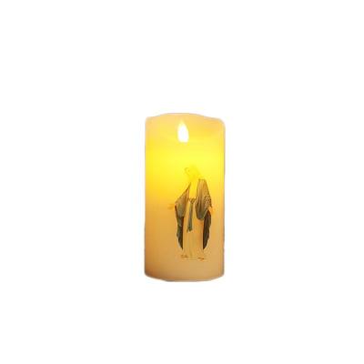 China Votive Paraffin Flameless Flickering Wax LED Prayer Candle Christmas Easter Home Decoration True Swing Devotional Battery Operated Candle for sale