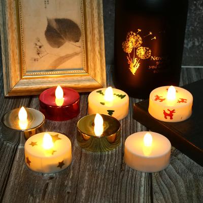 China Metal Pattern 2.3 Inch LED Tea Lights Battery Operated Battery Operated Large LED Candle Home Decoration Large LED Candle for sale