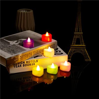 China Hot Sale Multi-colors LED Heart Shaped Candle Plastic Smokeless Candles For Weddings Propose Valentine's Day Decoration for sale