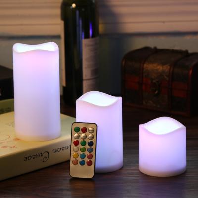 China Hot Sale Party Birthday 12 Color Changing Tiktok Amazon Flameless Led Candle Velas Electronic Remote Control Costume Led Candle for sale