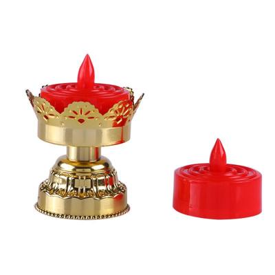 China Religious Activities Wholesale Candlestick Plastic LED Candle Light Flameless Candles Pary Party Buddhism Temple Flicker Smokeless Led Candle for sale