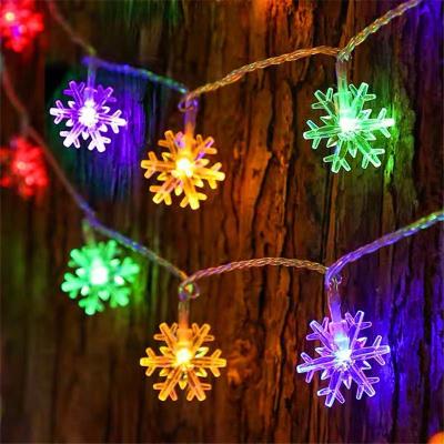 China Christamas Home Decor Christmas Lights Battery Operated Waterproof Snowflake String Lights Fairy Lights for Bedroom Patio Room Outdoor Party Home Xmas for sale