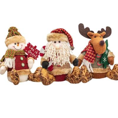 China Deer Santa Claus Snowman Reindeer Christmas Doll Stuffed Plush Dolls Household Christmas Decoration Christamas Home Decor 2021Window for sale