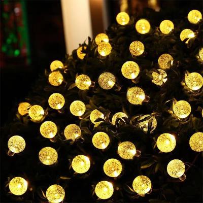 China 2021 Festival Decoration Solar Garden Lights 50 Modes LED 8 Waterproof String Fairy Lights Outdoor Globe Crystal Balls Decorative Lighting for sale