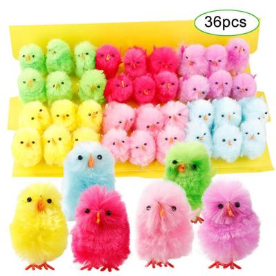 China Home Decor Easter Colored Mini Fluffy Chicks Box of 36 for adding cake ornaments model displays or Easter Hunt Activities for sale