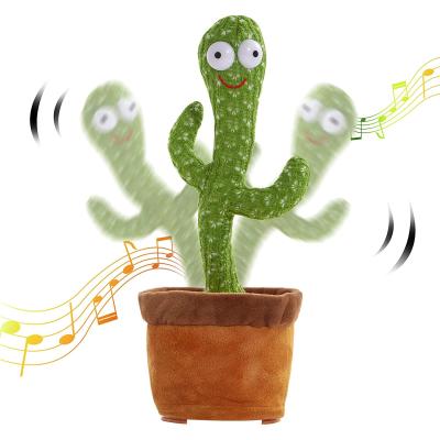 China Cactus Toy Plush Toy With Light USB Cloth Dancing Cactus Singing 3 Songs Recording Cactus English Vietnamese Band for sale