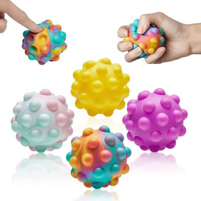 China Silica Gel Push Bubbles Sensory Squeeze Toy Relax Anxiety Link Dye 3D Anti-stress Ball Silicone Decompression Relief For Adult Kids for sale