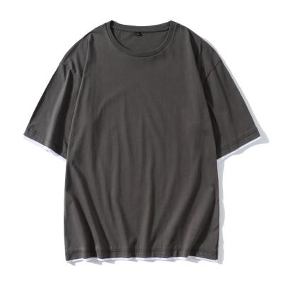 China QUICK DRY Tops Selling Drop-shoulder Loose T-shirt Cotton Simple Style Men's T-shirt Quilting Sleeve T-Shirts for sale