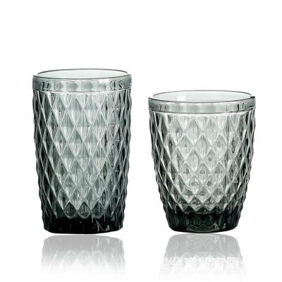 China Morden 2023 Luxury Hot Selling Glasses Set 6 Pcs Drinking Water Cup Transparent Ripple Glass Cup for sale