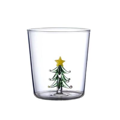 China Hot Selling Glass Water Cup Stocked Cute Amazon Festival Gifts With Little Treefor Travel Party Home Gifts for sale