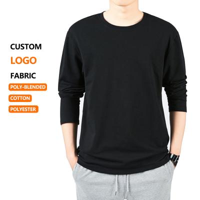 China Wholesale Promotional Mens Clothing Cotton Breathable Custom T Shirts Plain Long Sleeve Sublimation Printing Blank T Shirts for sale