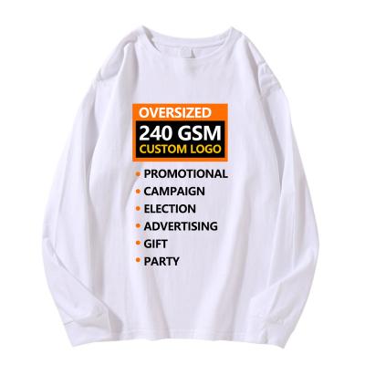 China Promotional Campaign 250g Cotton Long Sleeve T-shirt Breathable Custom Men Women Long Sleeve T-shirts for sale